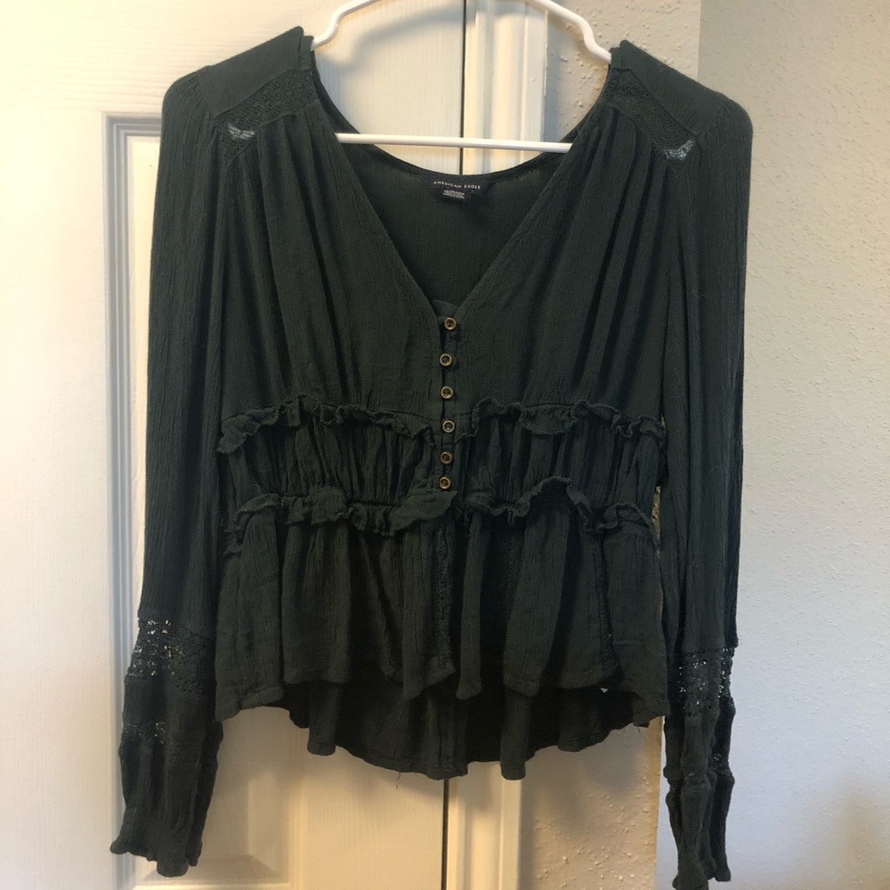Superrrr cute dark green long sleeve